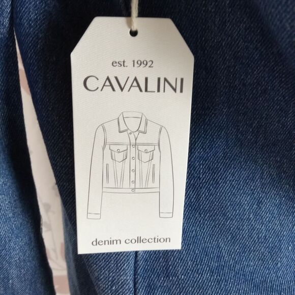 Cavalini denim collection button down shirt size Small - Picture 7 of 10